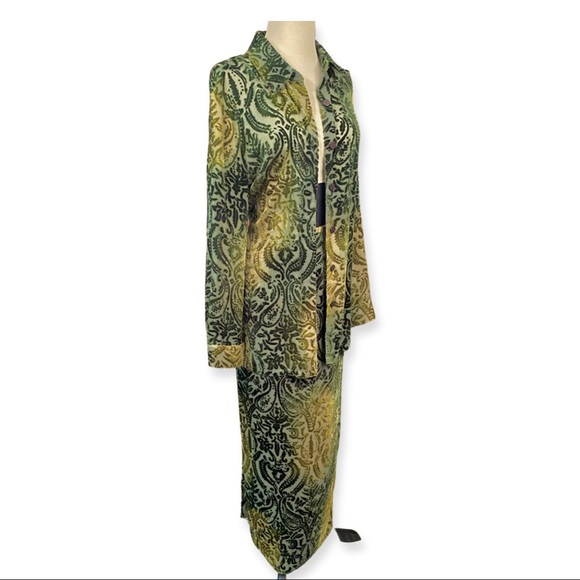 Vintage 1990s Velvet On Silk Maxi Skirt and Blouse, - Picture 8 of 16